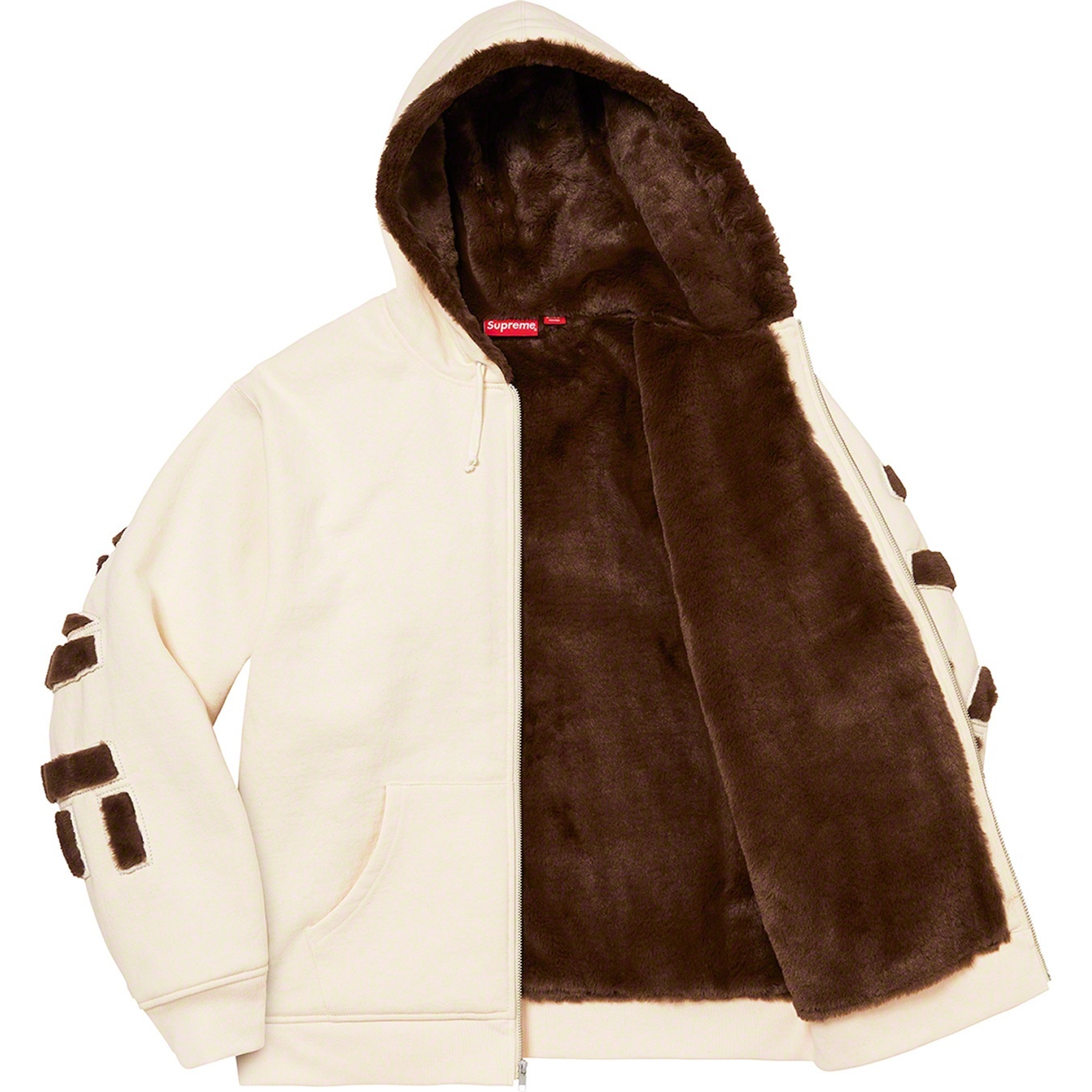 Faux Fur Lined Zip Up Hooded Sweatshirt view 10